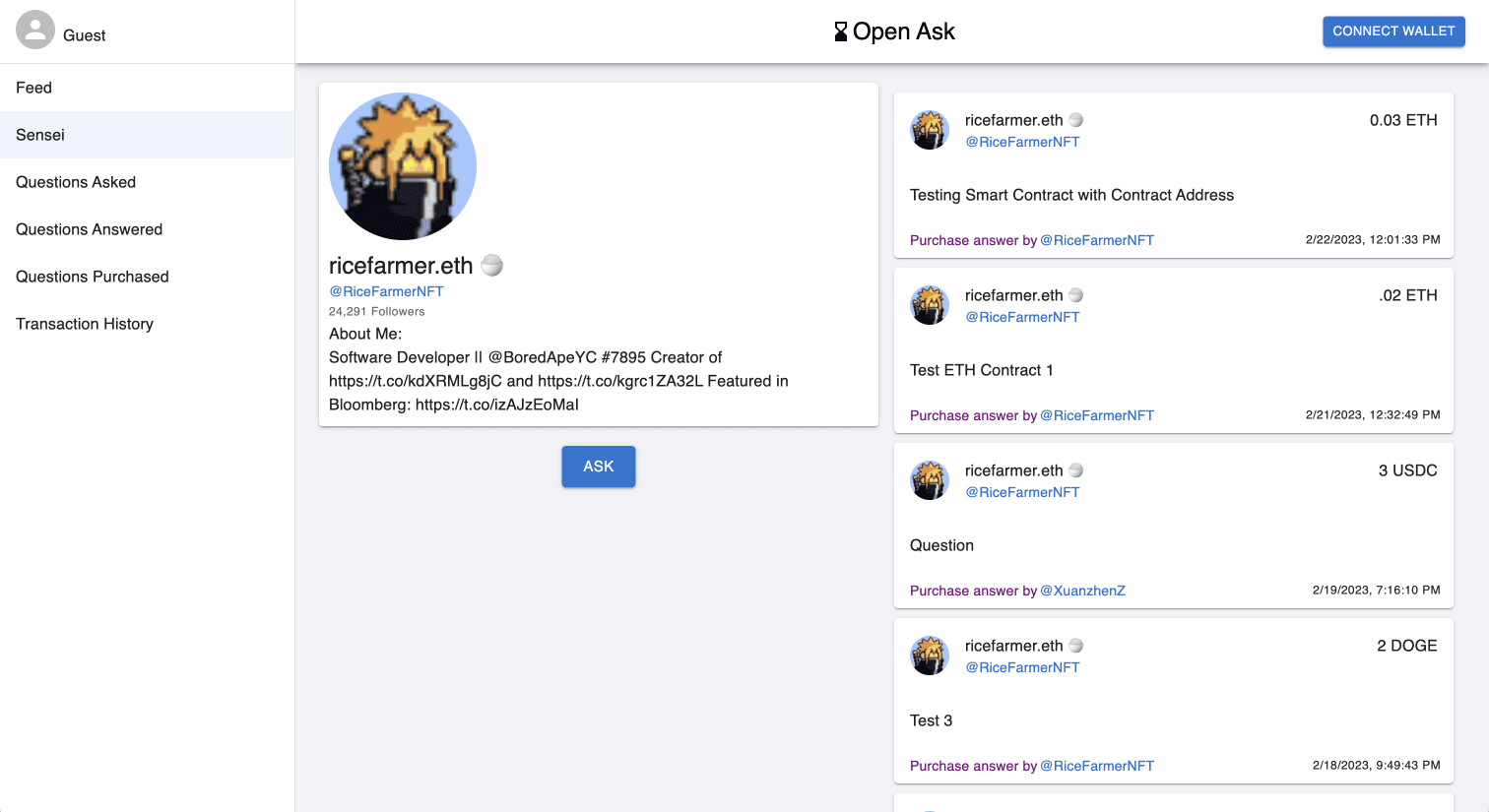 OpenAsk V1 Sensei Profile