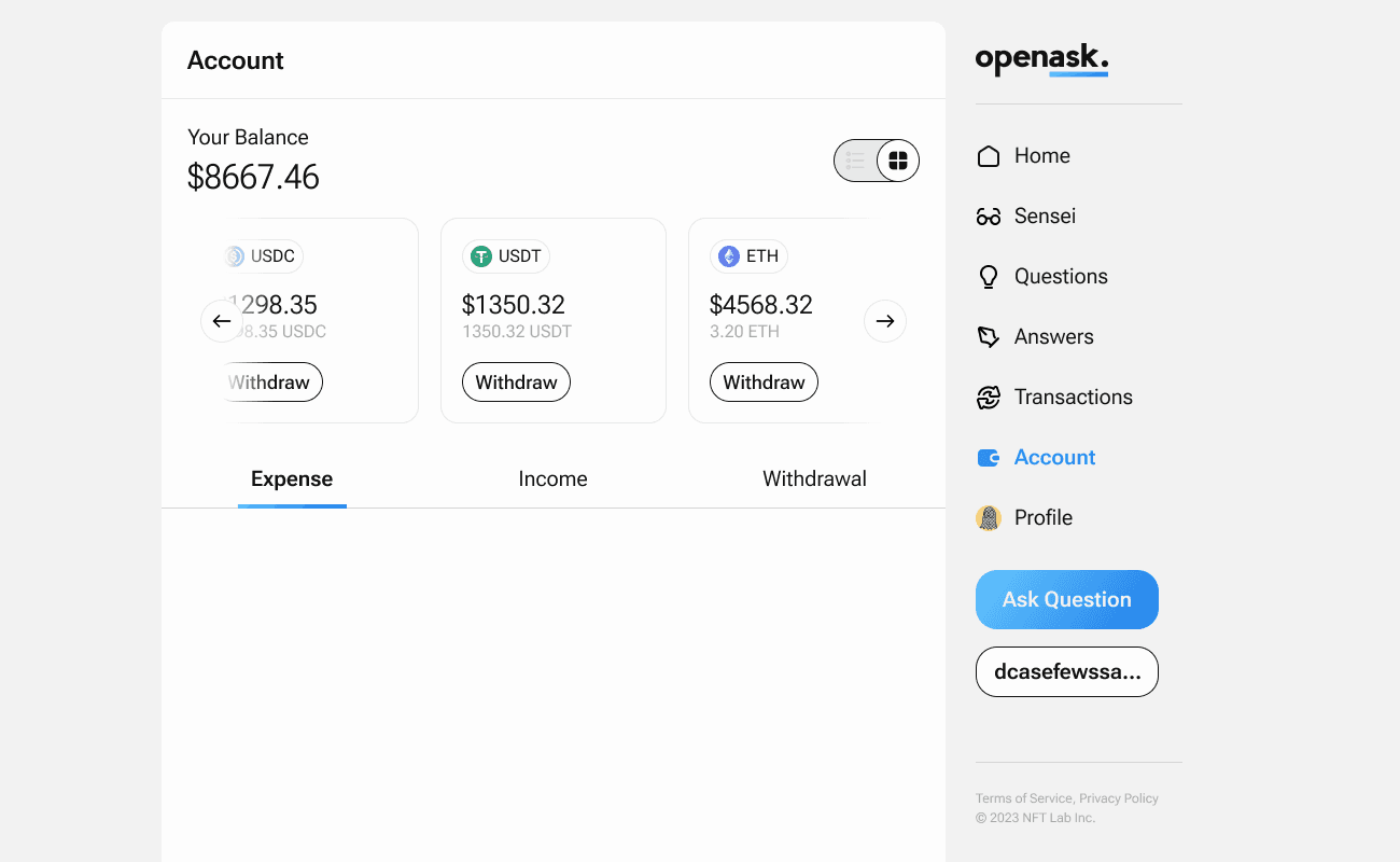 OpenAsk V2 Wallet